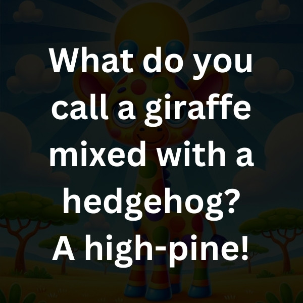 What do you call a giraffe mixed with a hedgehog_ A high-pine!