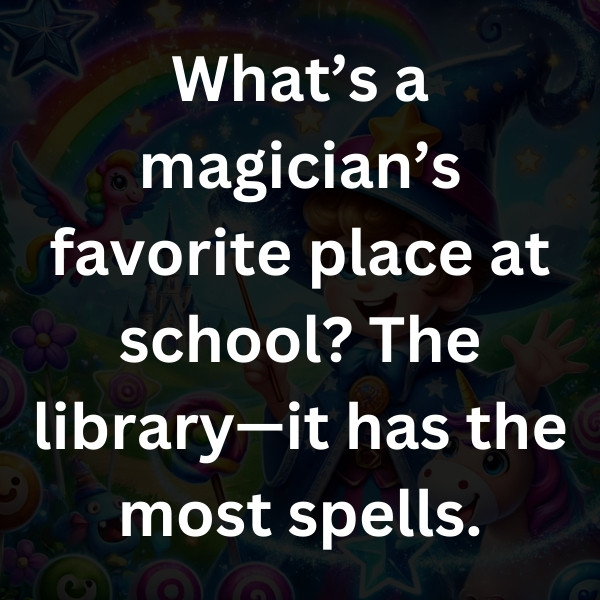 What’s a magician’s favorite place at school_ The library—it has the most spells