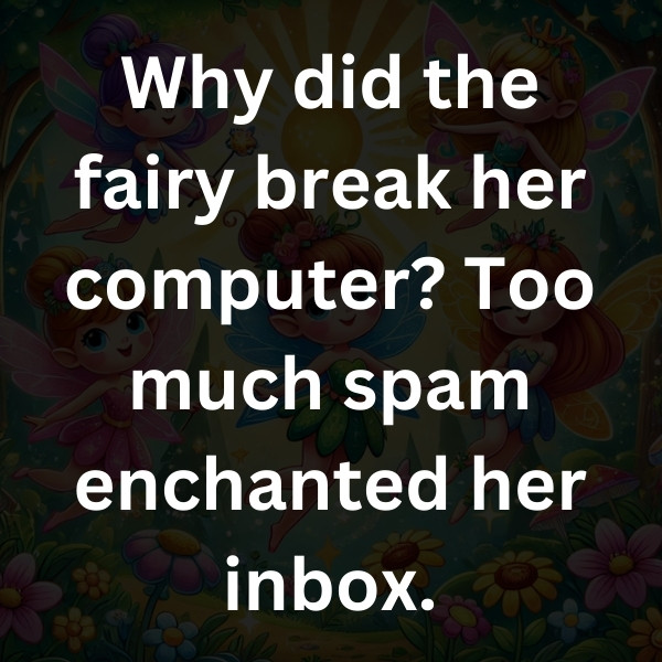 Why did the fairy break her computer_ Too much spam enchanted her inbox