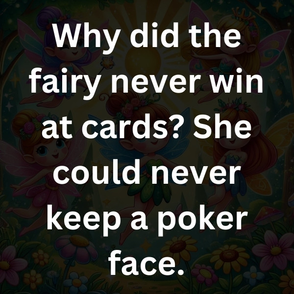 Why did the fairy never win at cards_ She could never keep a poker face