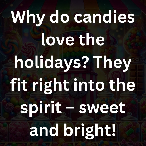 Why do candies love the holidays_ They fit right into the spirit – sweet and bright!