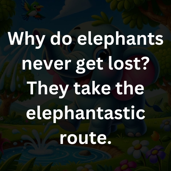 Why do elephants never get lost_ They take the elephantastic route