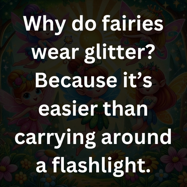 Why do fairies wear glitter_ Because it’s easier than carrying around a flashlight
