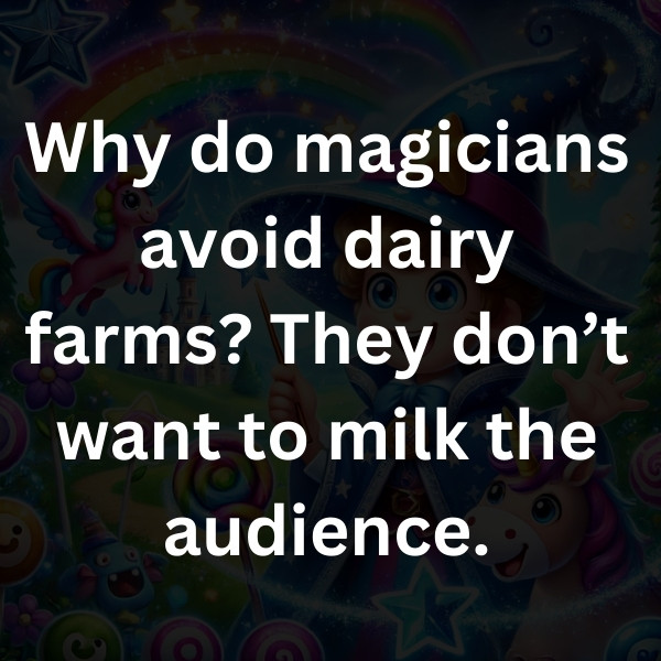 Why do magicians avoid dairy farms_ They don’t want to milk the audience