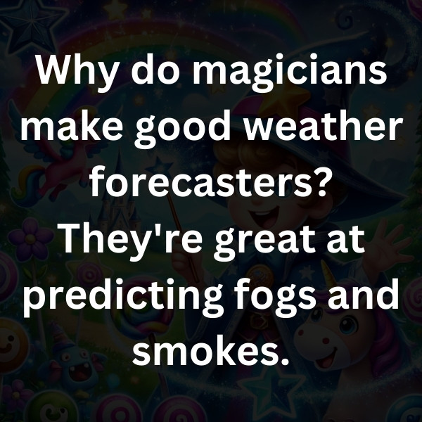 Why do magicians make good weather forecasters_ They're great at predicting fogs and smokes