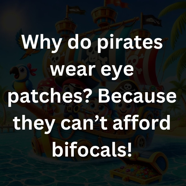 Why do pirates wear eye patches_ Because they can’t afford bifocals!