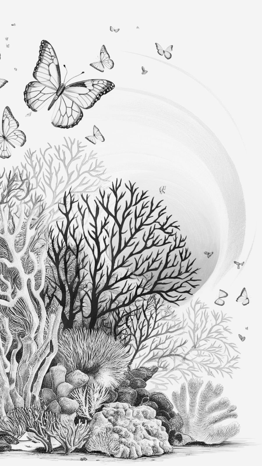 butterfly and coral