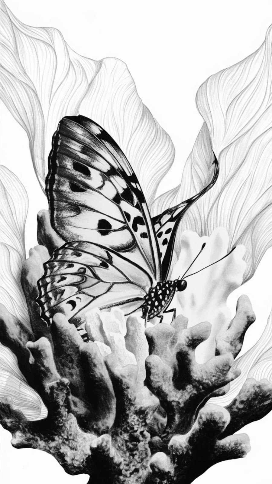 butterfly and coral