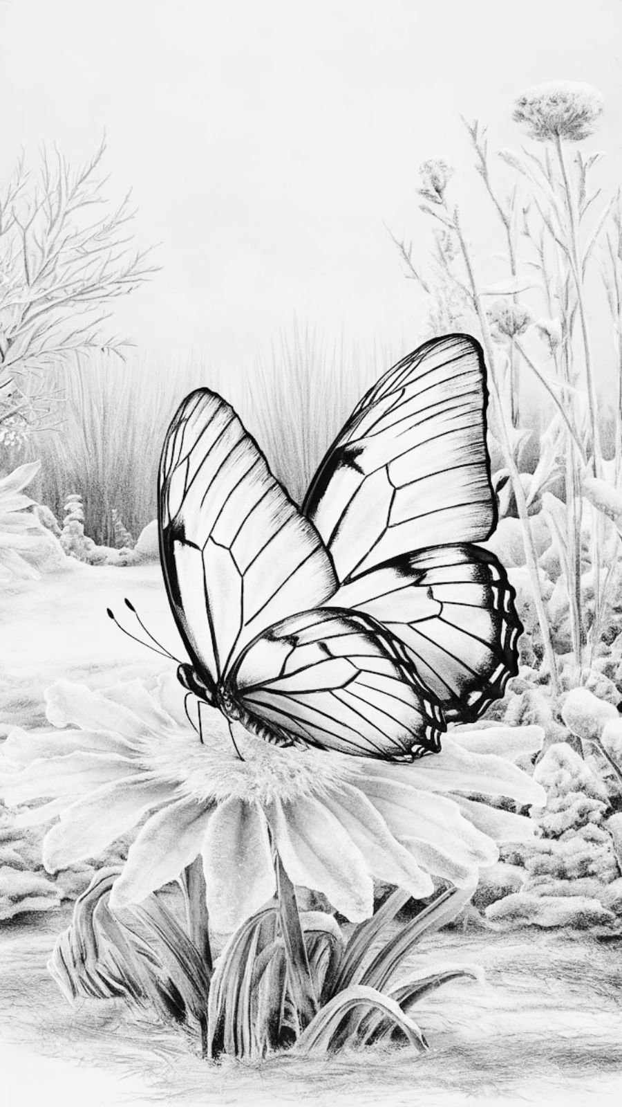 butterfly and frost