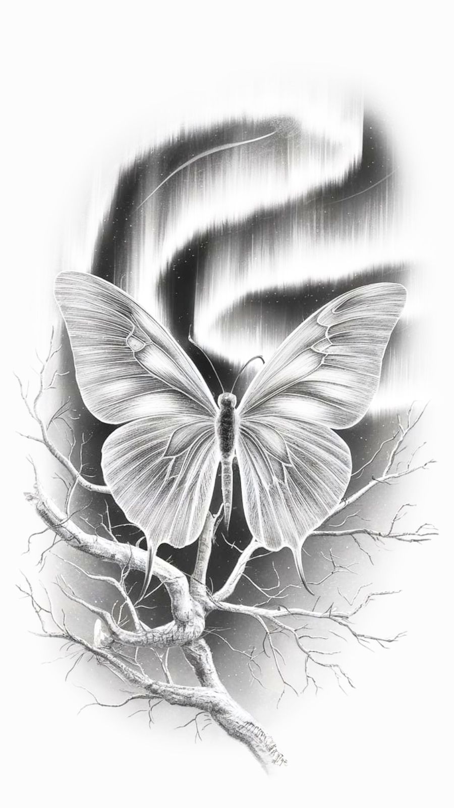 Butterfly and Aurora Borealis