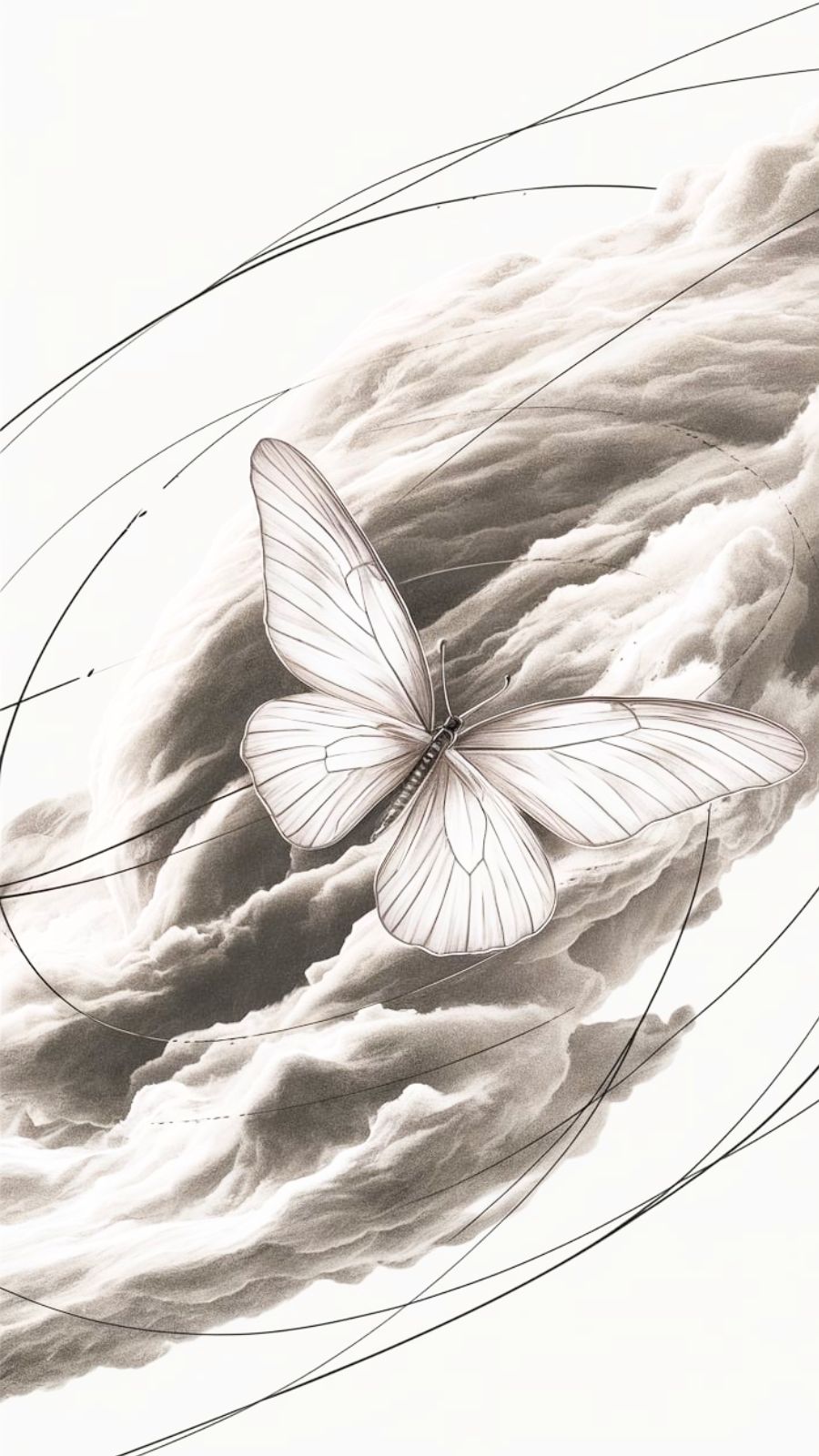 Butterfly and Space Clouds