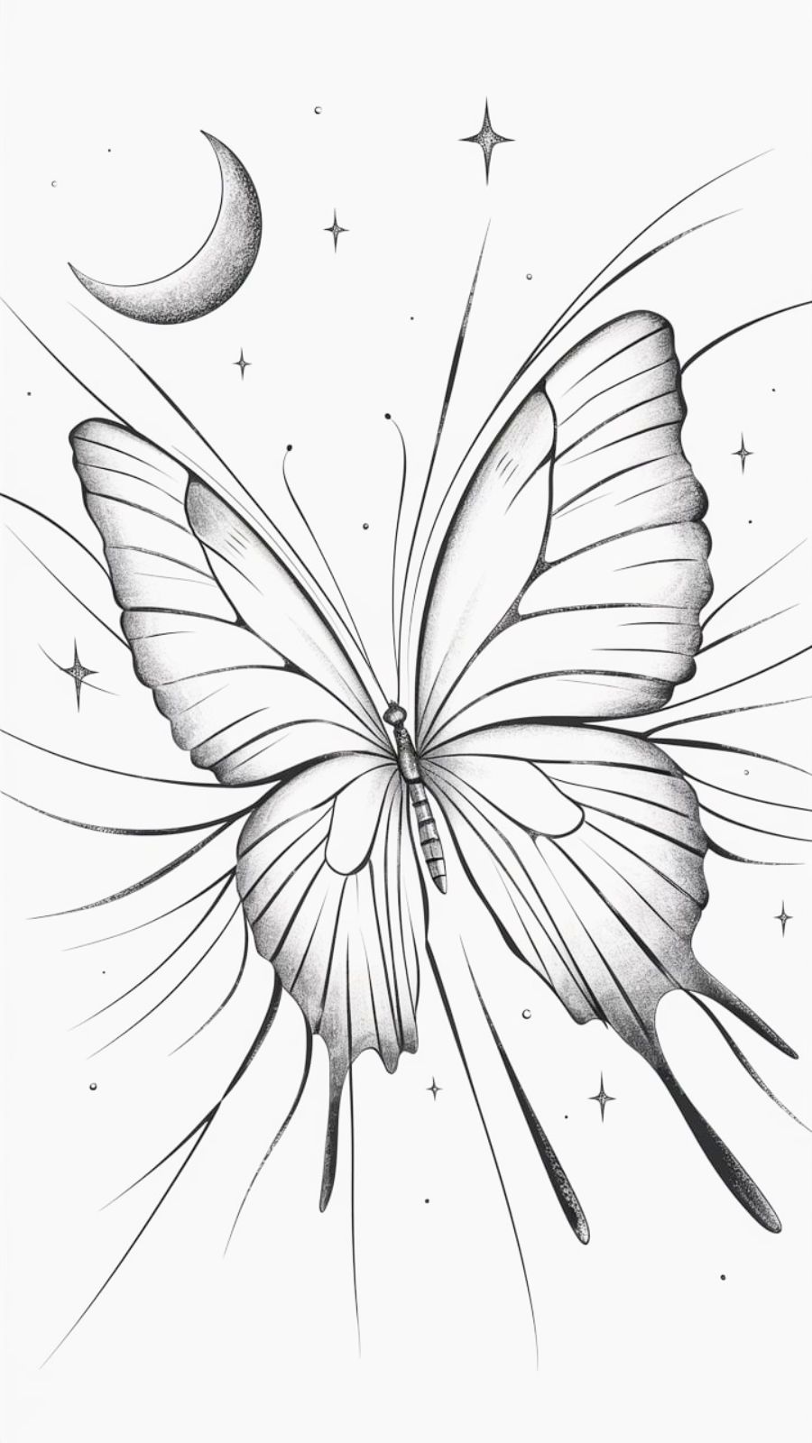 Butterfly and Celestial Bodies