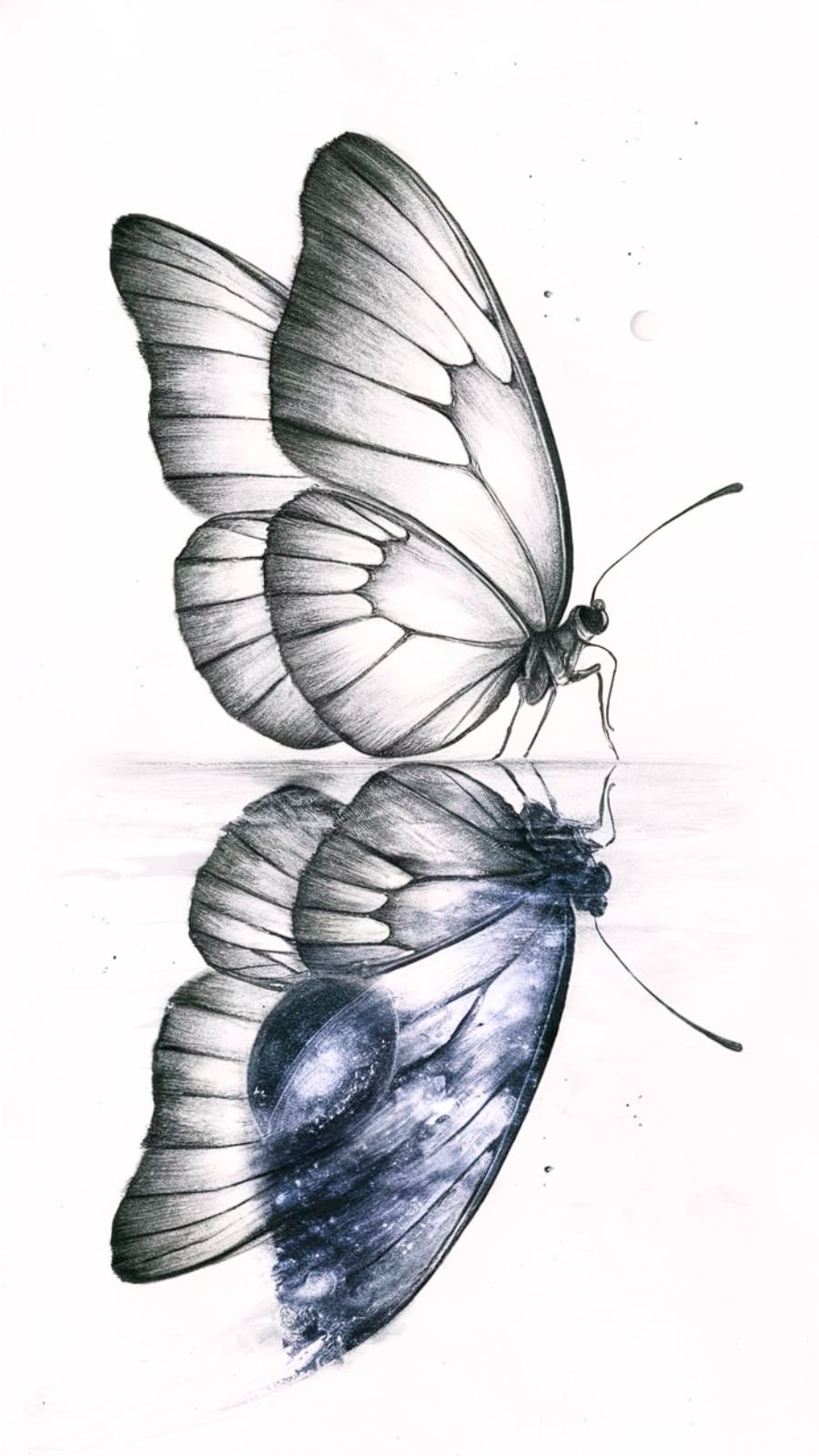 Butterfly and Galaxy Reflection