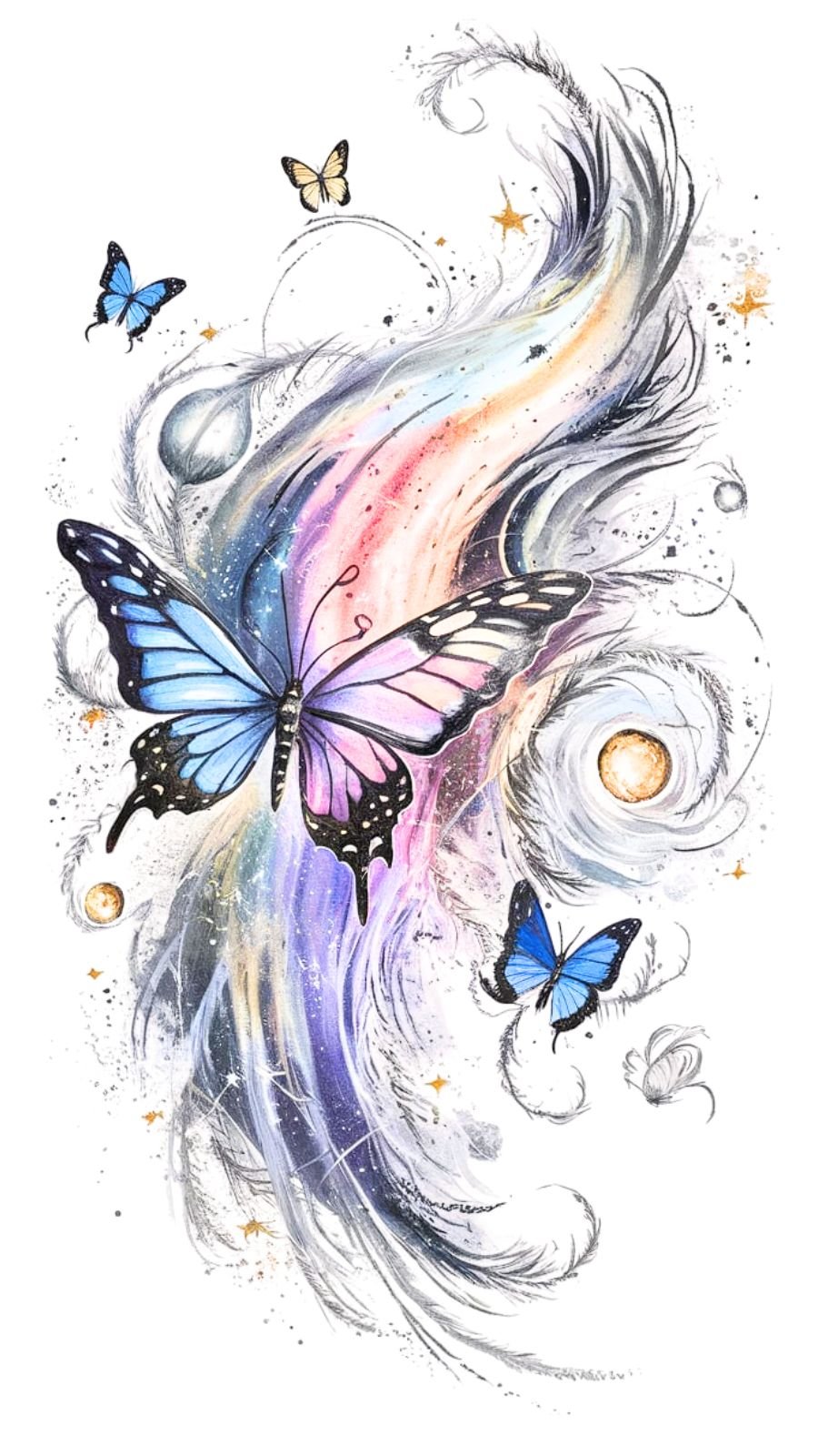 Watercolor Butterfly Galaxy