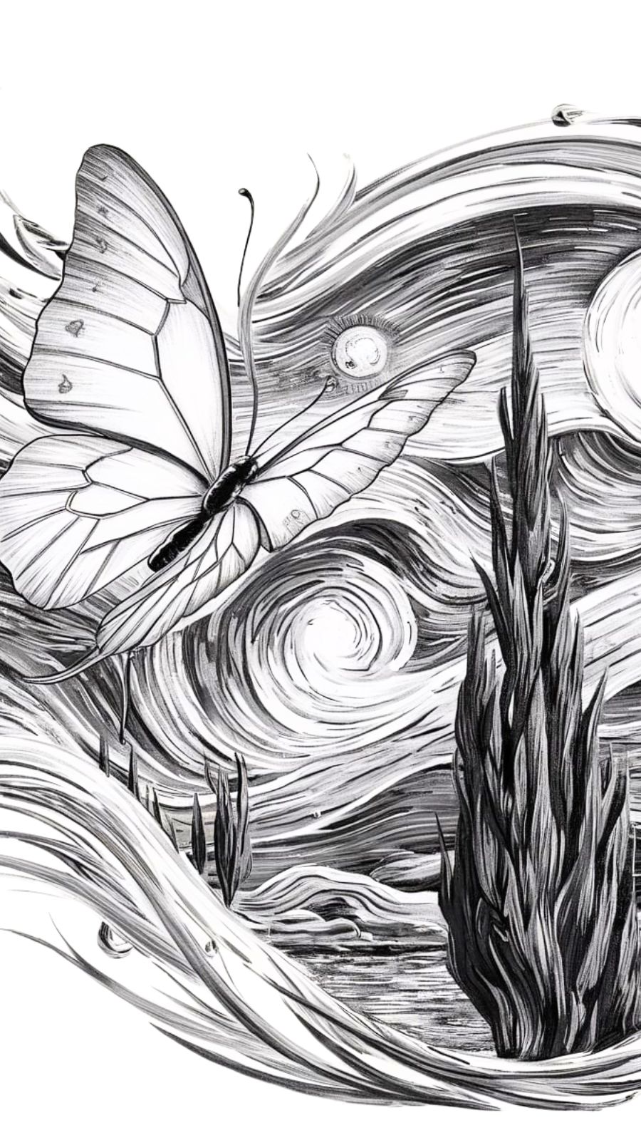 Butterfly and Starry Night
