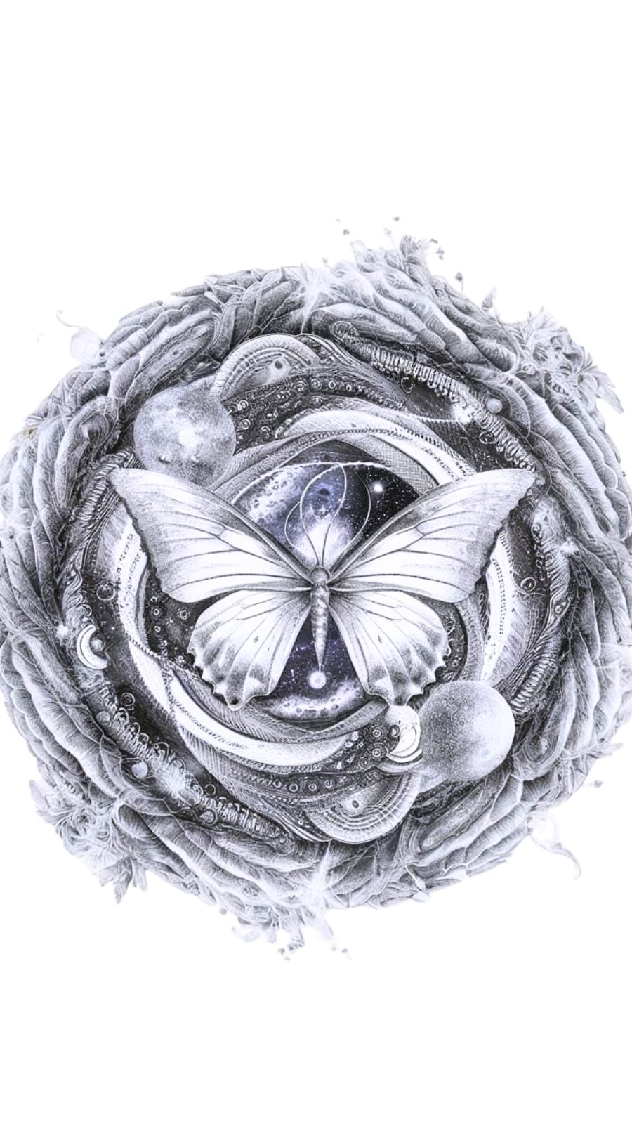 Butterfly and Galaxy Mandala