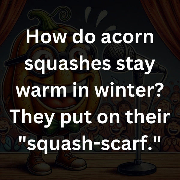 How do acorn squashes stay warm in winter_ They put on their _squash-scarf