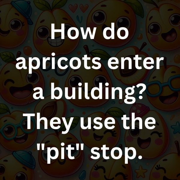 How do apricots enter a building_ They use the _pit_ stop