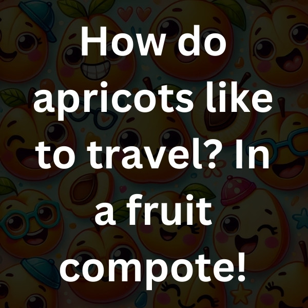 How do apricots like to travel_ In a fruit compote!