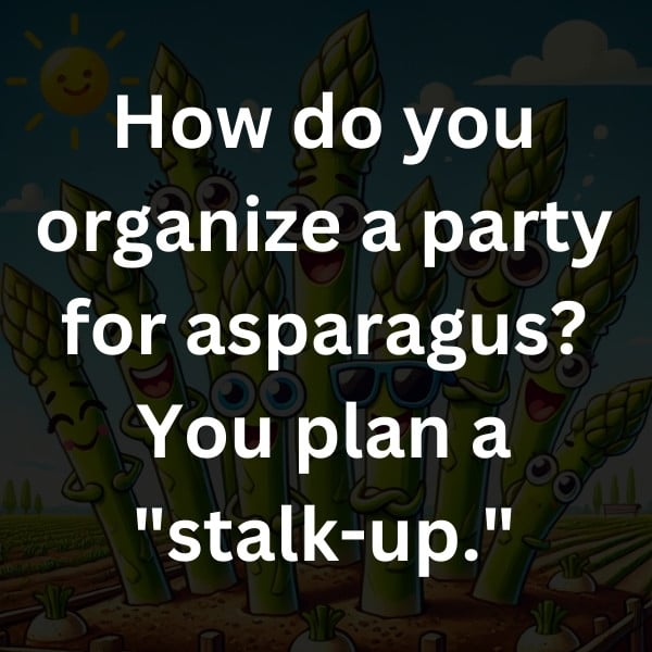 How do you organize a party for asparagus_ You plan a _stalk-up