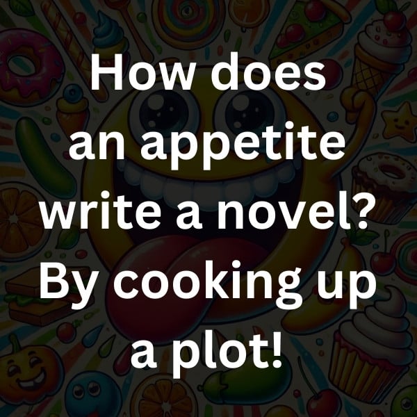 How does an appetite write a novel_ By cooking up a plot!