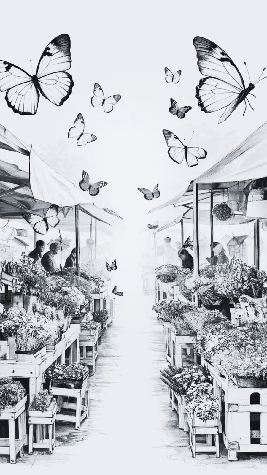 butterfly and market
