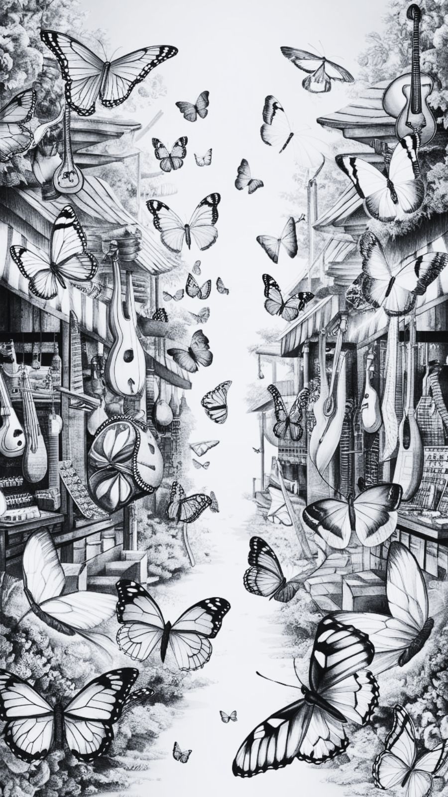 butterfly and market
