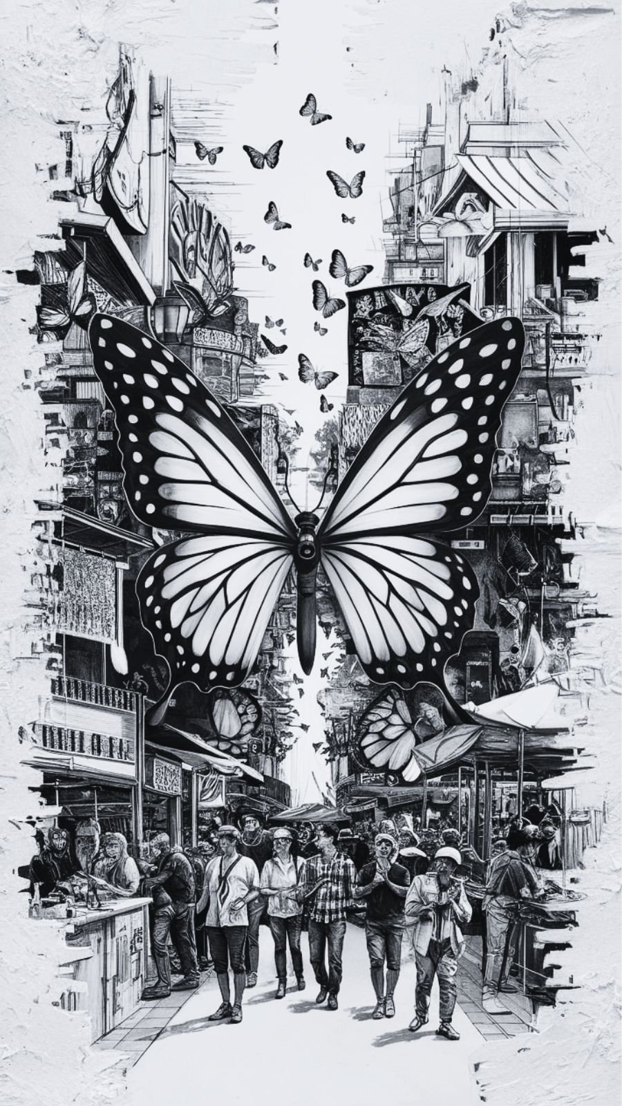 butterfly and market

