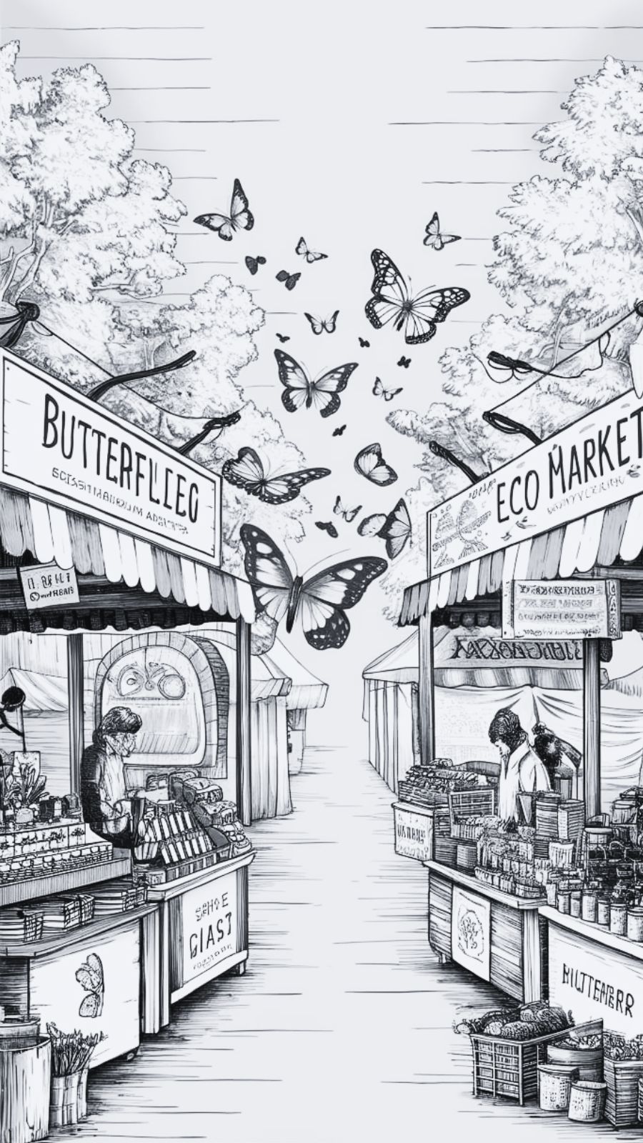 butterfly and market
