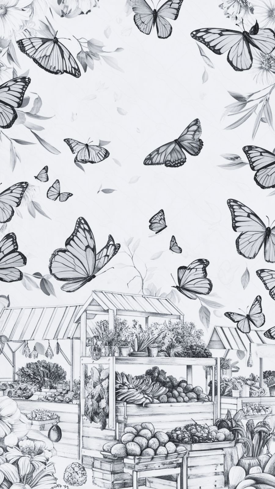 butterfly and market
