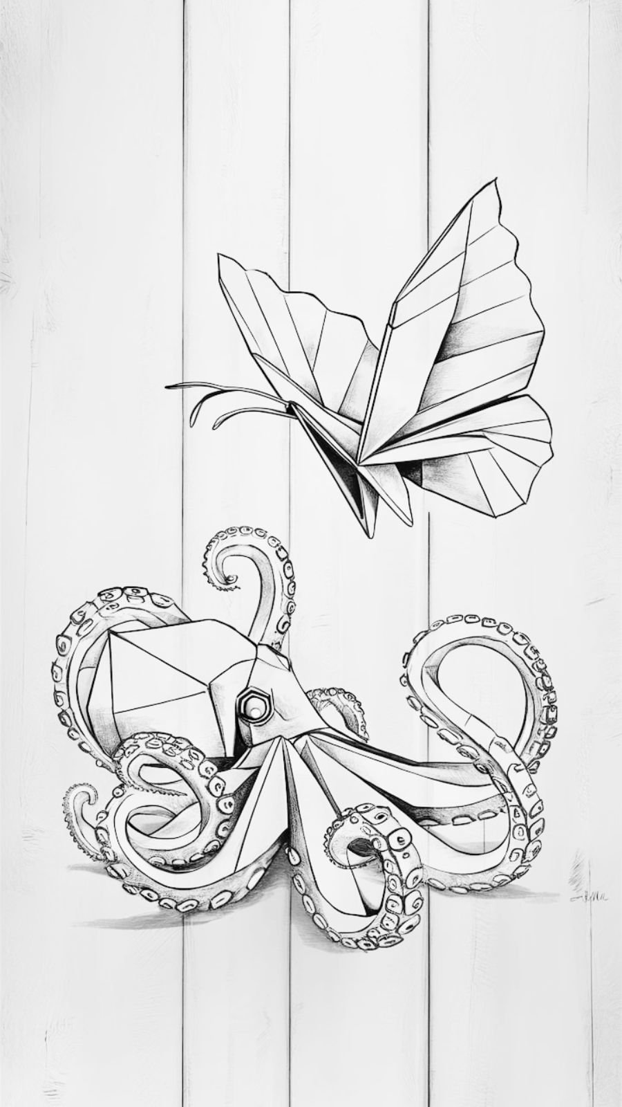 butterfly and octopus
