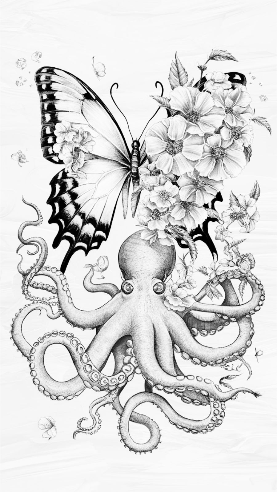 butterfly and octopus