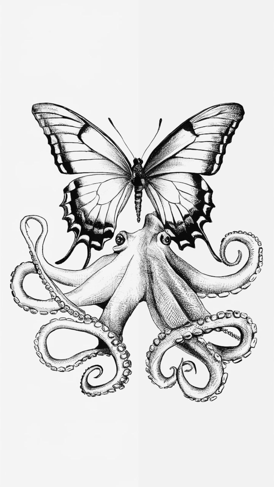butterfly and octopus