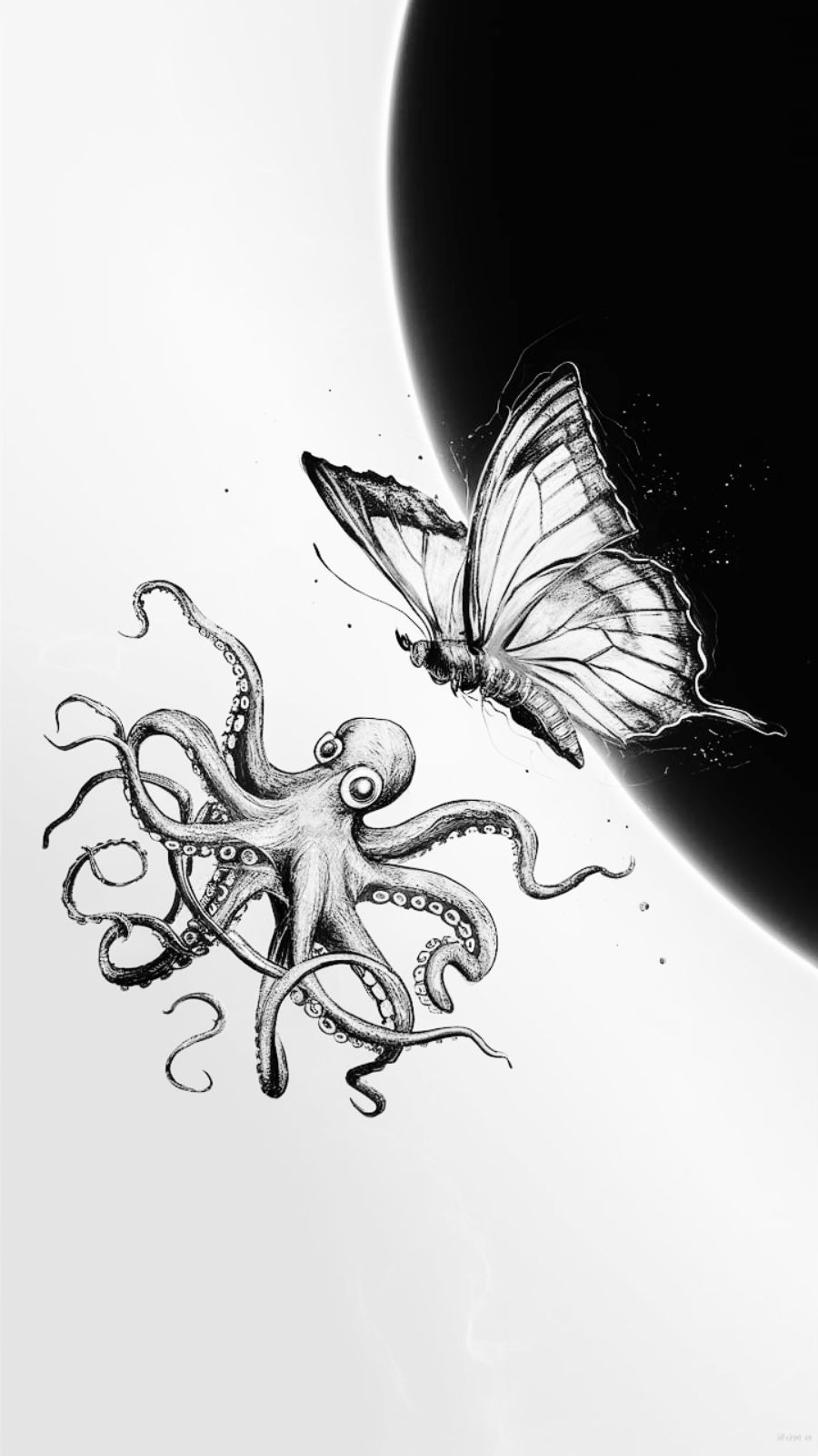 butterfly and octopus