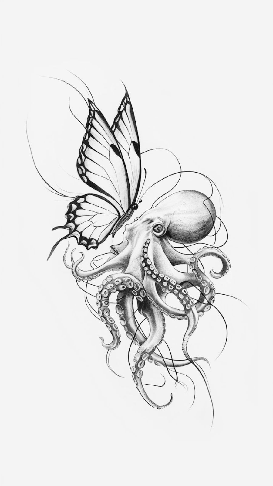 butterfly and octopus