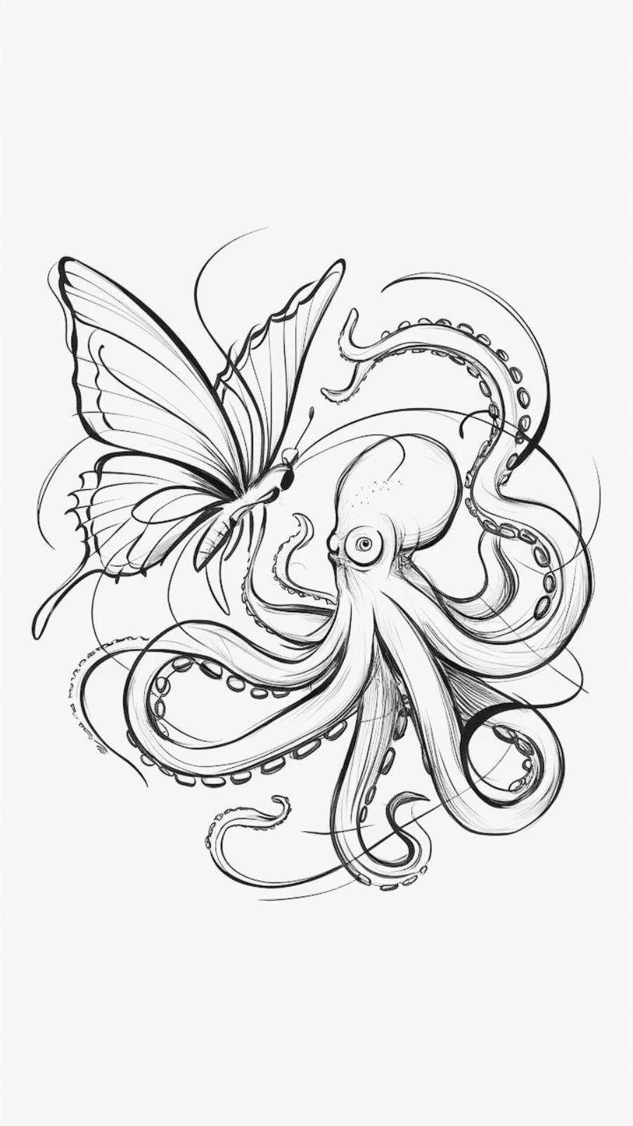 butterfly and octopus