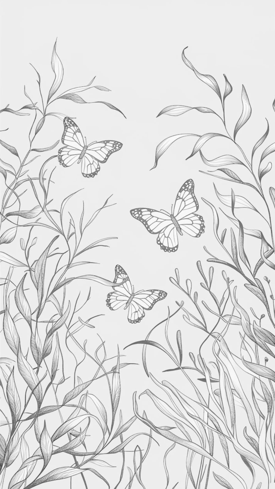butterfly and seaweed