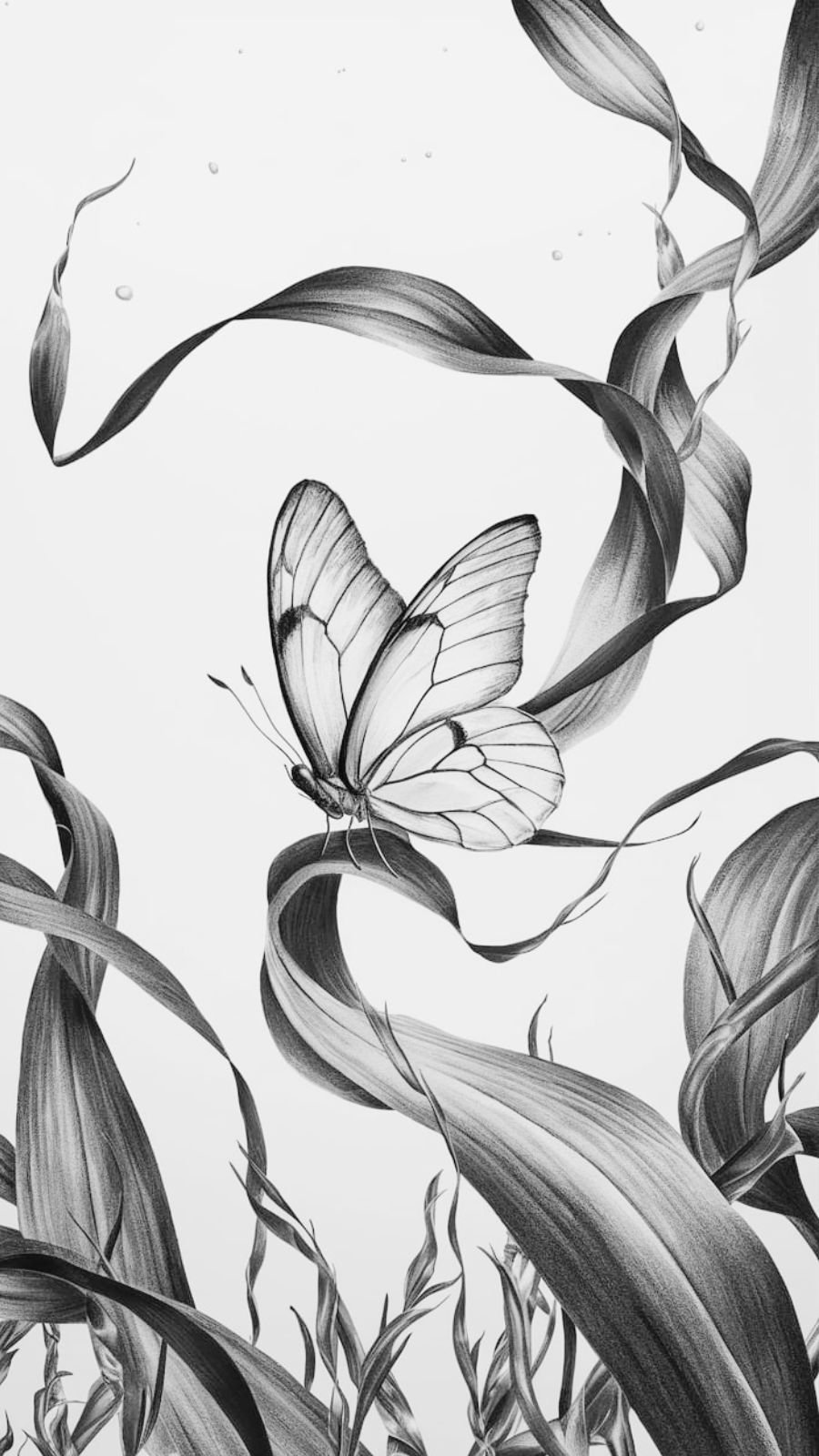  butterfly and seaweed