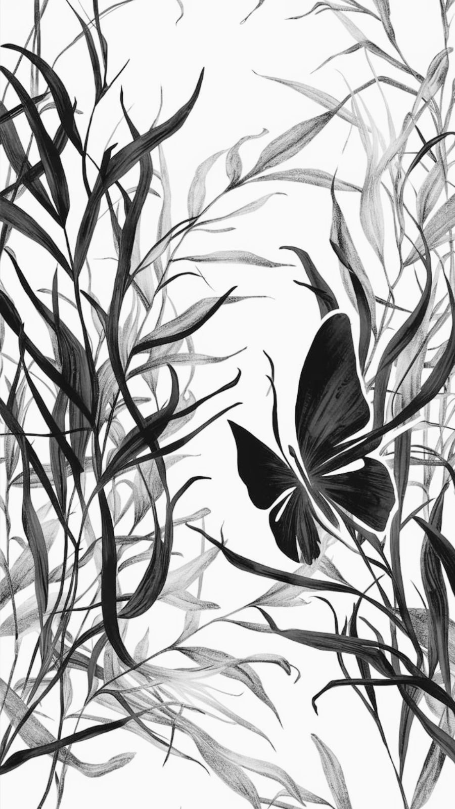 butterfly and seaweed