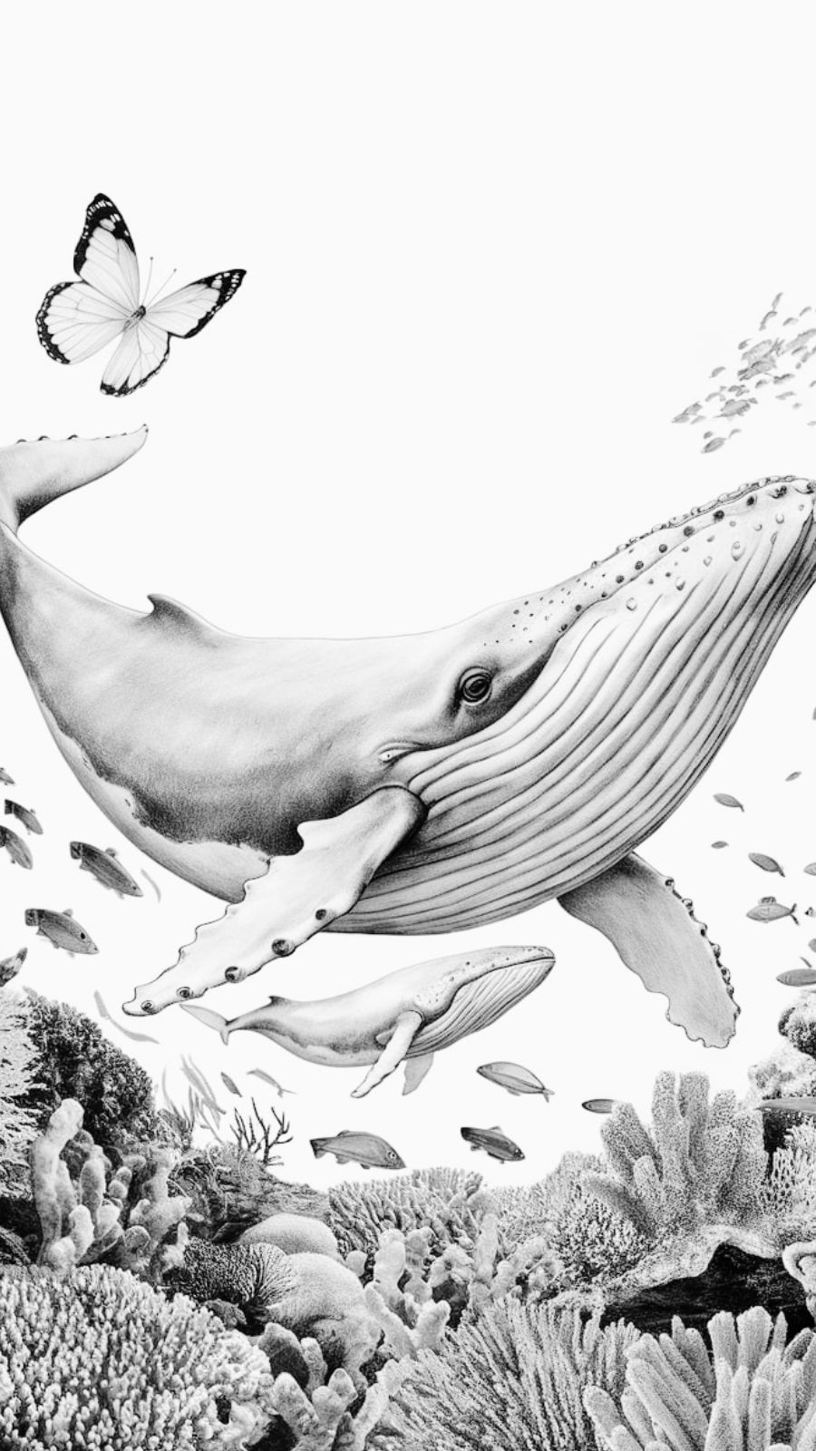 butterfly and whale