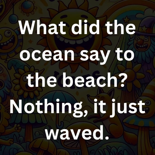 What did the ocean say to the beach_ Nothing, it just waved