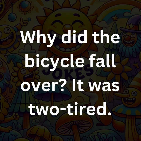 Why did the bicycle fall over_ It was two-tired (3)