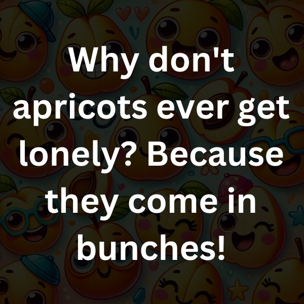 Why don't apricots ever get lonely_ Because they come in bunches!