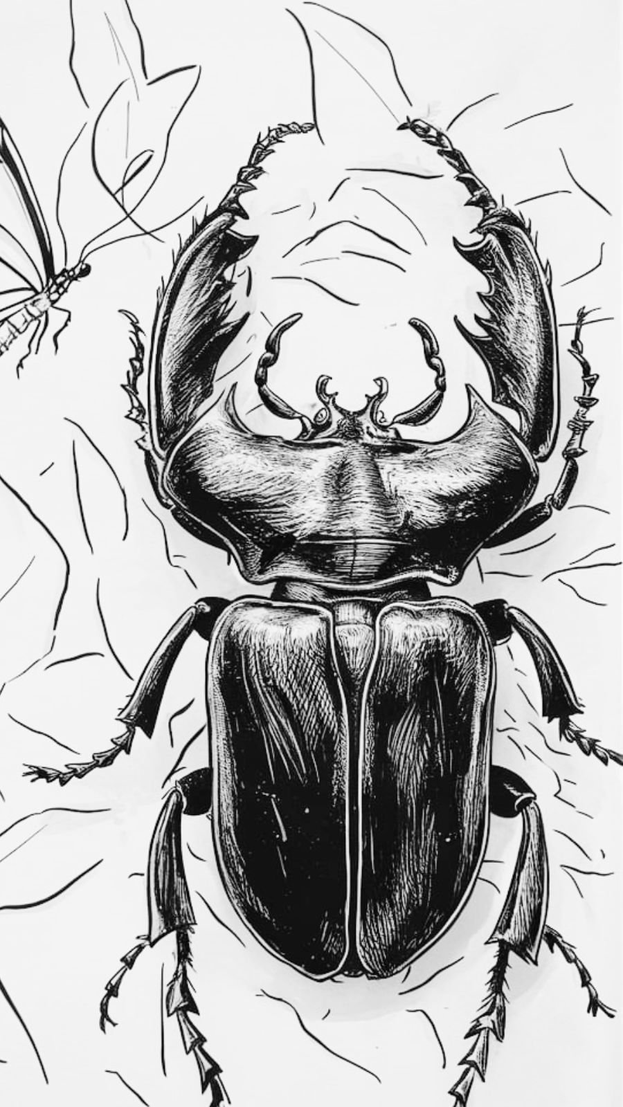 butterfly and beetle