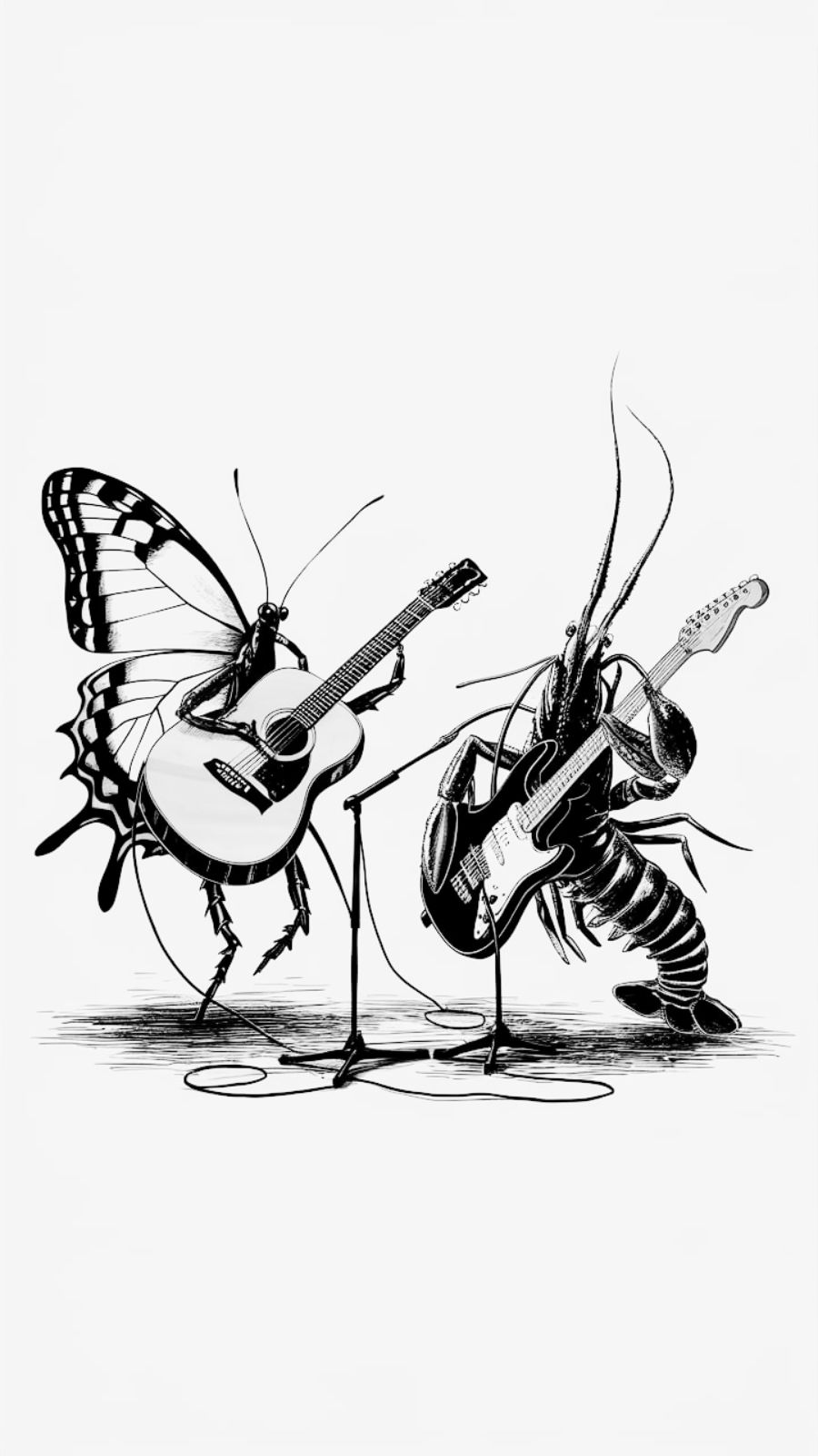 butterfly and lobster