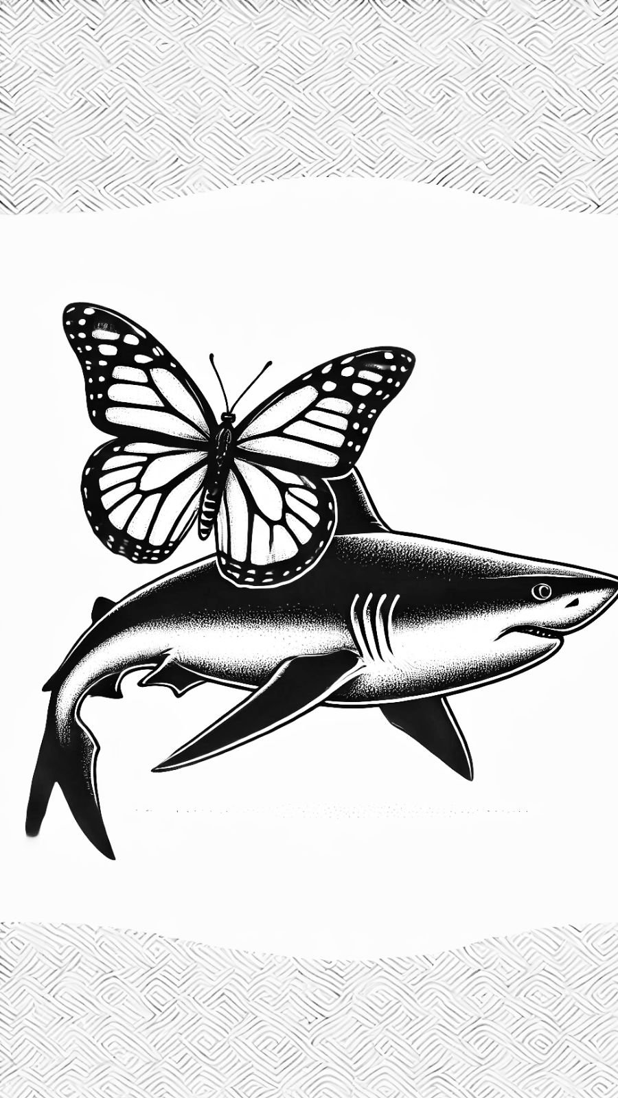 butterfly and shark