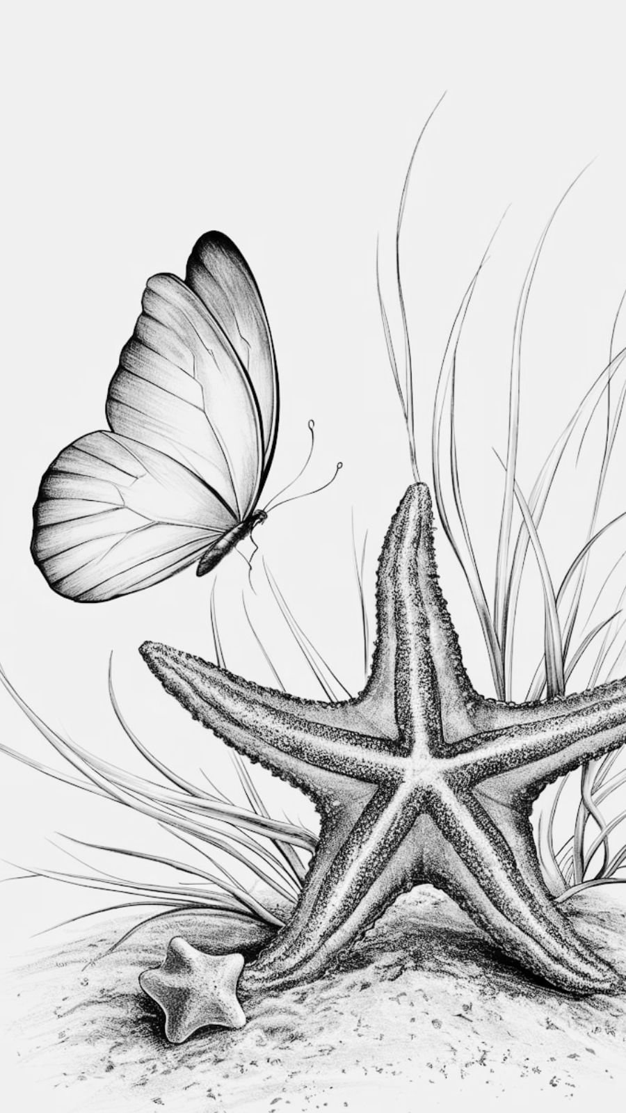 butterfly and shell