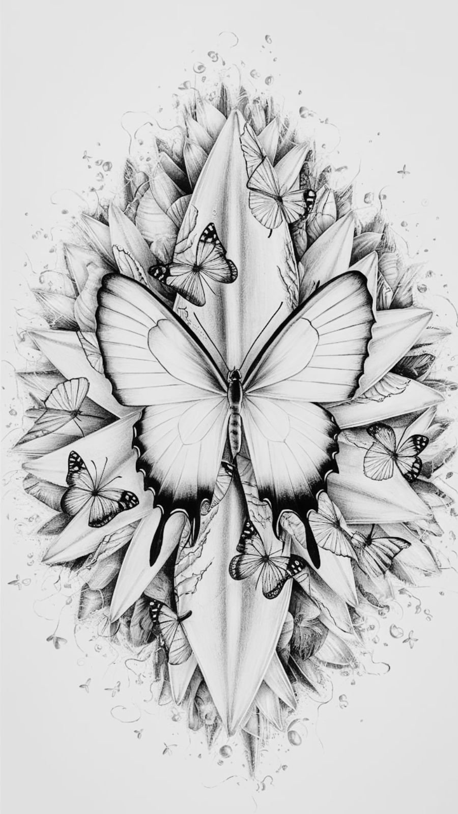 butterfly and shell