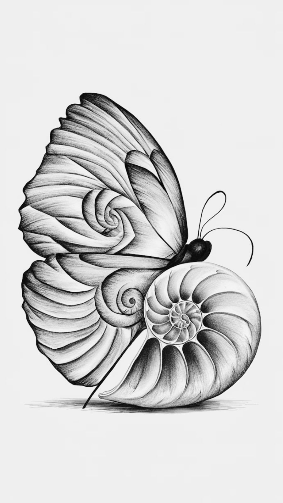 butterfly and shell