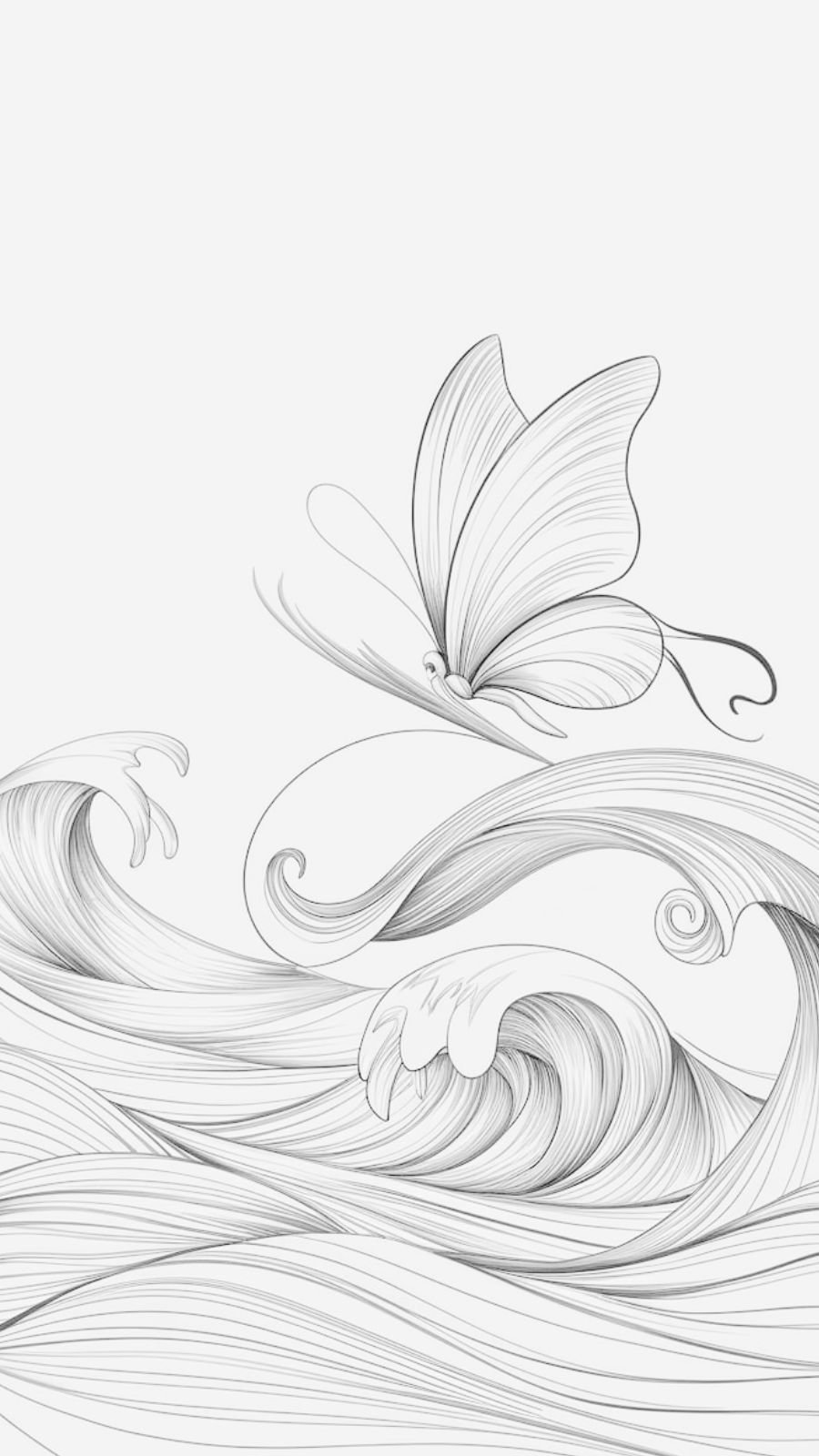 butterfly and wave